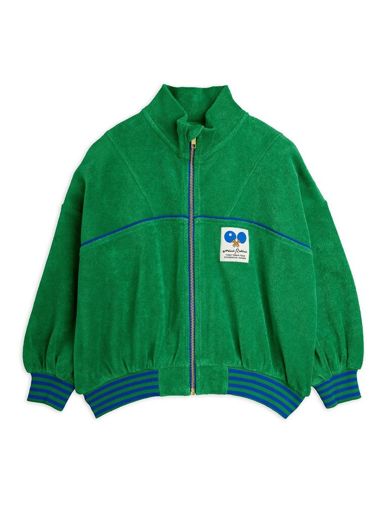 Mini Rodini Table tennis patch terry cardigan green