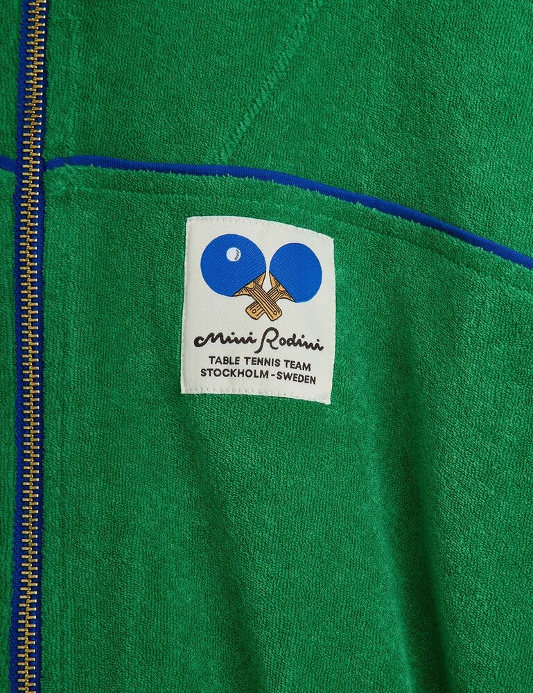 Mini Rodini Table tennis patch terry cardigan green