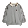 Mini Rodini Panther patch piping collar sweatshirt grey melange