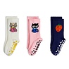 Mini Rodini Cats 3-pack anti-slip socks