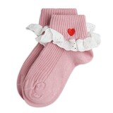 Mini Rodini Heart lace 1-pack socks pink