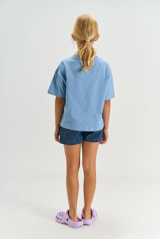 The New TNPrima Regular Fit Denim Shorts Medium Blue Denim AOP