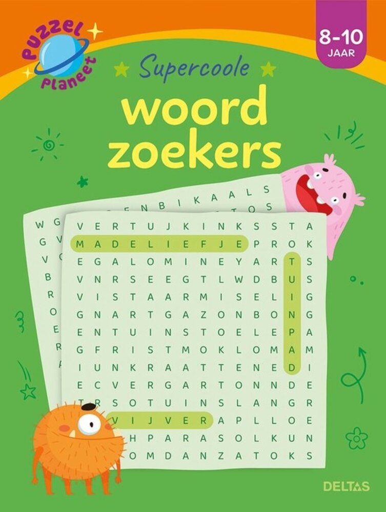 Deltas Puzzelplaneet - Supercoole woordzoekers (8-10 jaar)