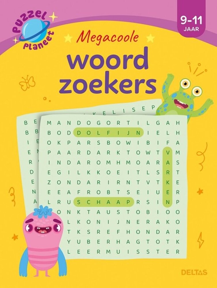 Deltas Puzzelplaneet - Megacoole woordzoekers (9-11 jaar)