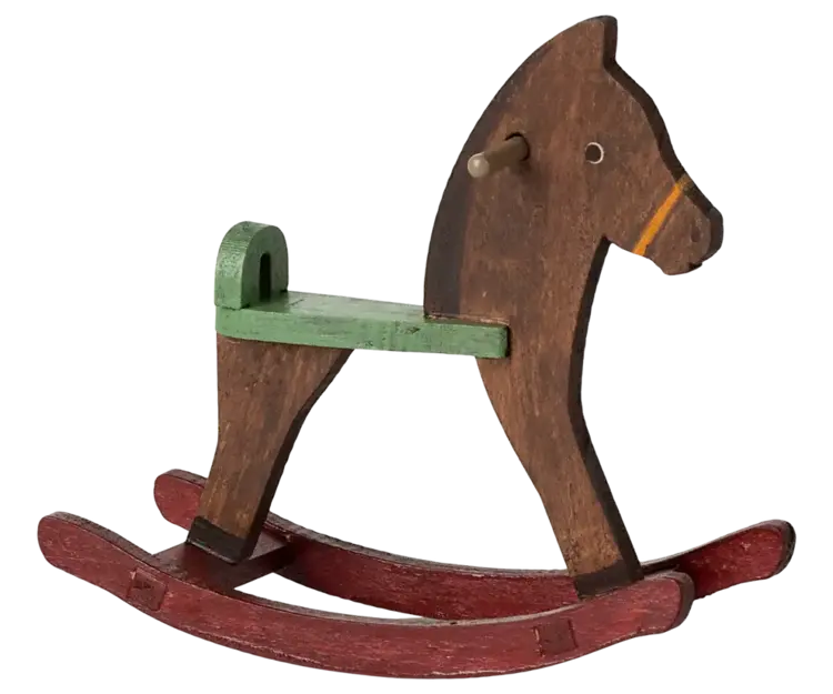 Maileg Rocking Horse Mouse Dark Brown