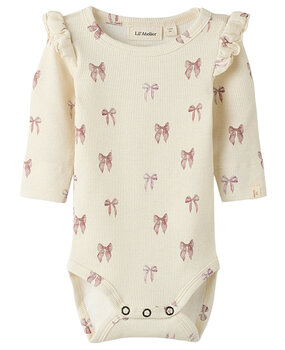 Lil Atelier NBFGAVO EKO LS SLIM BODY TURTLEDOVE BOW