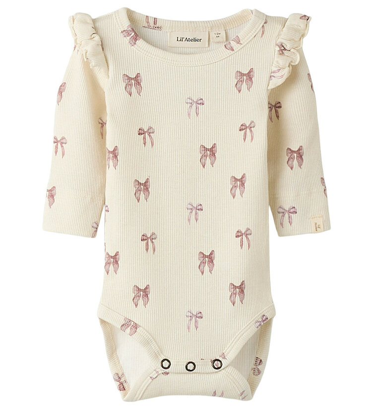 Lil Atelier NBFGAVO EKO LS SLIM BODY TURTLEDOVE BOW