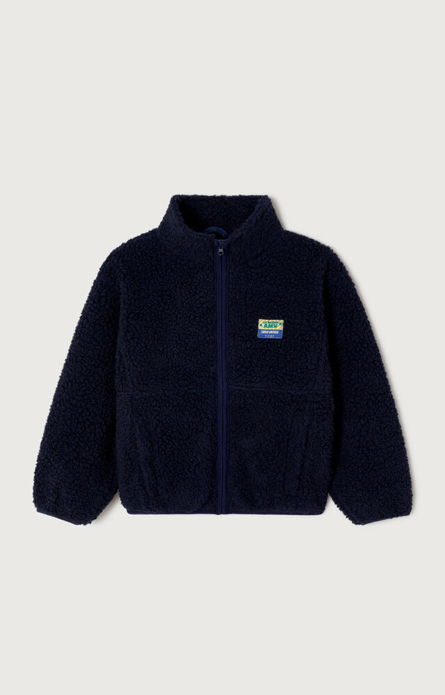 American Vintage Hoktown teddy jas donkerblauw