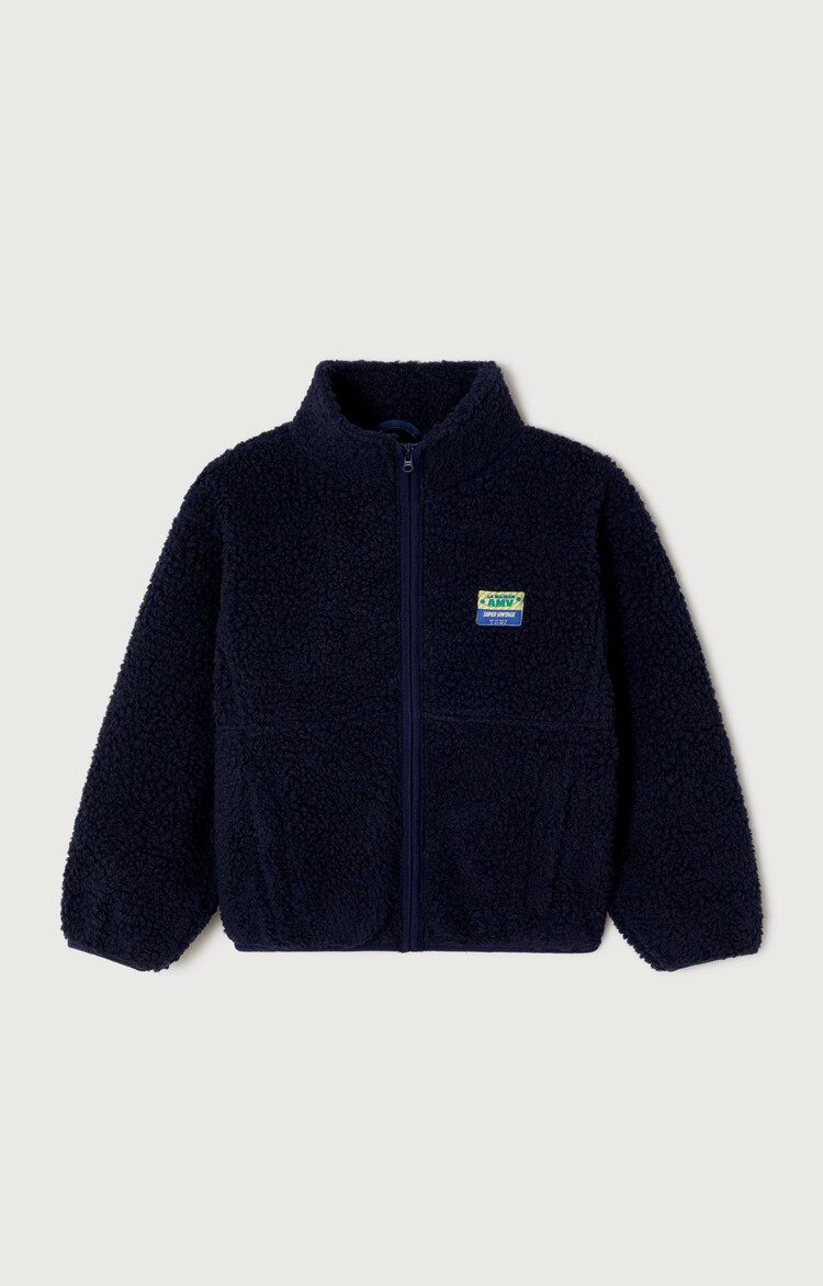 American Vintage Hoktown teddy jas donkerblauw