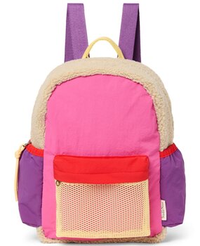 Studio Noos Patchwork Midi Backpack 0406 Bright Pink Studio Noos Patchwork Midi Backpack 0406 Bright Pink