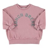 Piupiuchick oversized sweatshirt | pink w/ "lunch break" print Piupiuchick oversized sweatshirt | pink w/ "lunch break" print