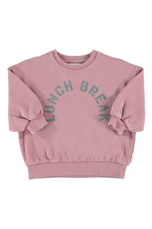 Piupiuchick oversized sweatshirt | pink w/ "lunch break" print Piupiuchick oversized sweatshirt | pink w/ "lunch break" print