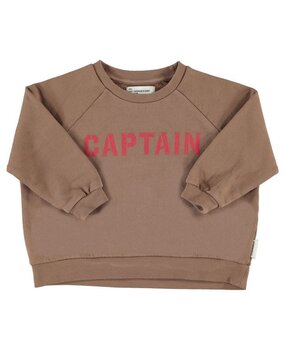 Piupiuchick sweatshirt | brown w/ "captain" print