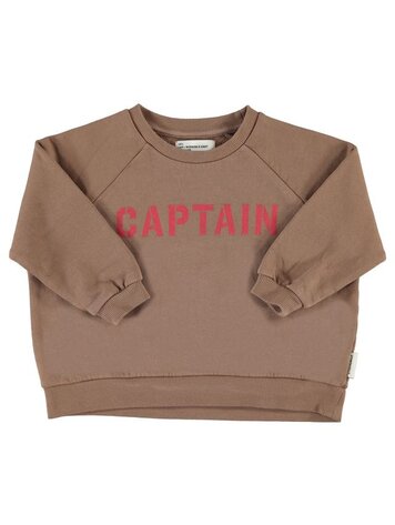 Piupiuchick sweatshirt | brown w/ "captain" print