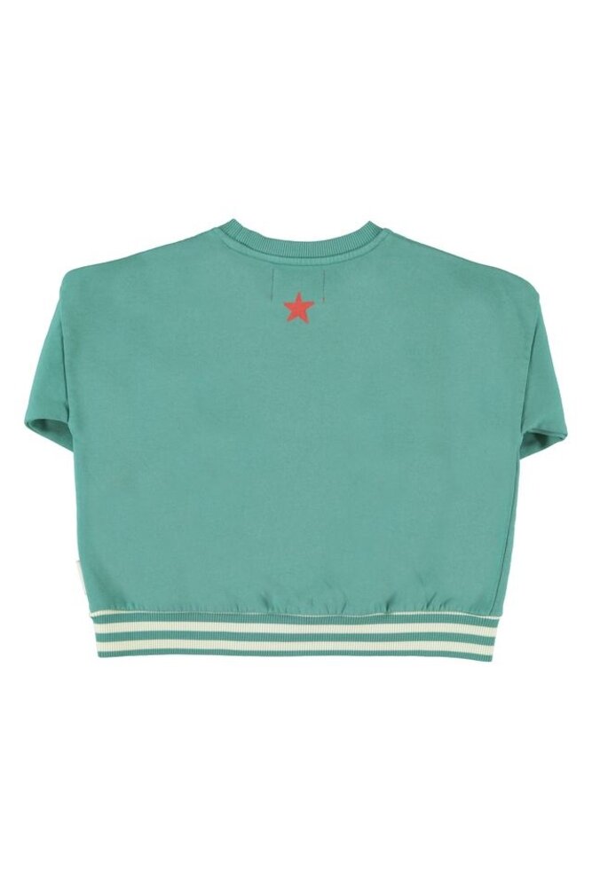 Piupiuchick sweatshirt | green w/ "here we go" print Piupiuchick sweatshirt | green w/ "here we go" print