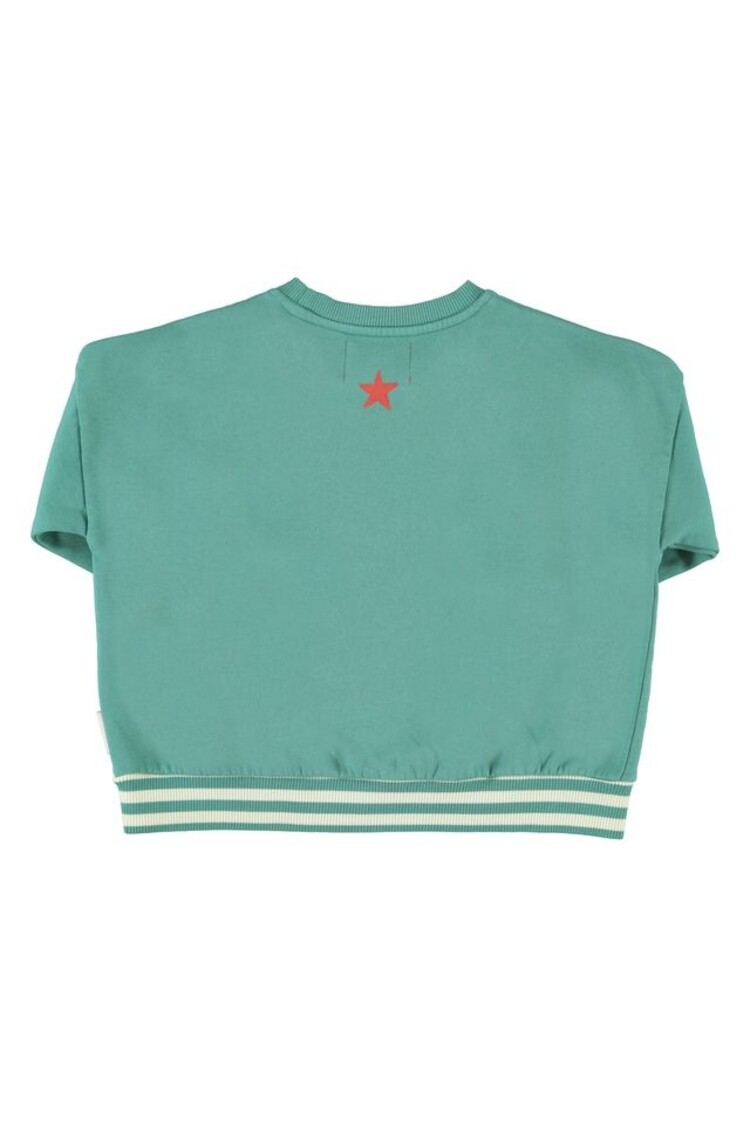 Piupiuchick sweatshirt | green w/  "here we go" print