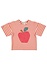 oversize t'shirt | red & ecru stripes w/ apple print