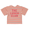 Piupiuchick oversize t'shirt | red & ecru stripes w/ apple print