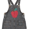 Piupiuchick short dress w/ straps | washed black denim w/ apple print Piupiuchick short dress w/ straps | washed black denim w/ apple print