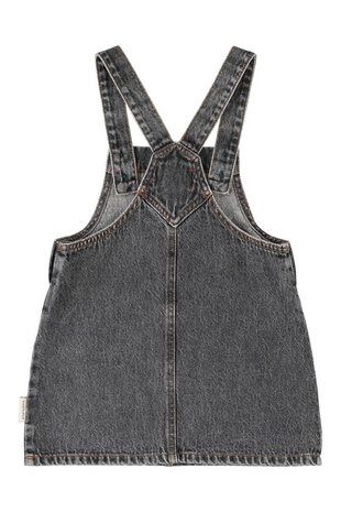 Piupiuchick short dress w/ straps | washed black denim w/ apple print Piupiuchick short dress w/ straps | washed black denim w/ apple print