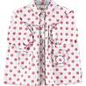 Piupiuchick short dress | ligth blue denim w/ red dots