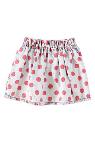 Piupiuchick short skirt | light blue denim w/ red dots Piupiuchick short skirt | light blue denim w/ red dots