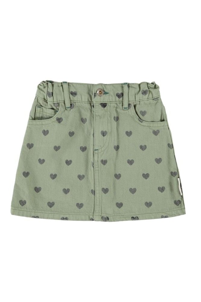 Piupiuchick short skirt | olive green w/ black hearts Piupiuchick short skirt | olive green w/ black hearts