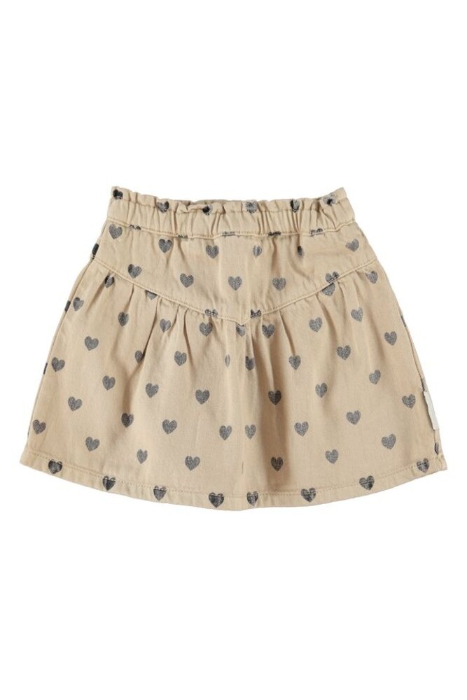 Piupiuchick short skirt | beige w/ black hearts Piupiuchick short skirt | beige w/ black hearts
