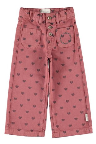 Piupiuchick flare trousers | pink w/ black hearts Piupiuchick flare trousers | pink w/ black hearts