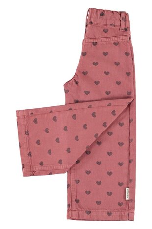 Piupiuchick flare trousers | pink w/ black hearts Piupiuchick flare trousers | pink w/ black hearts