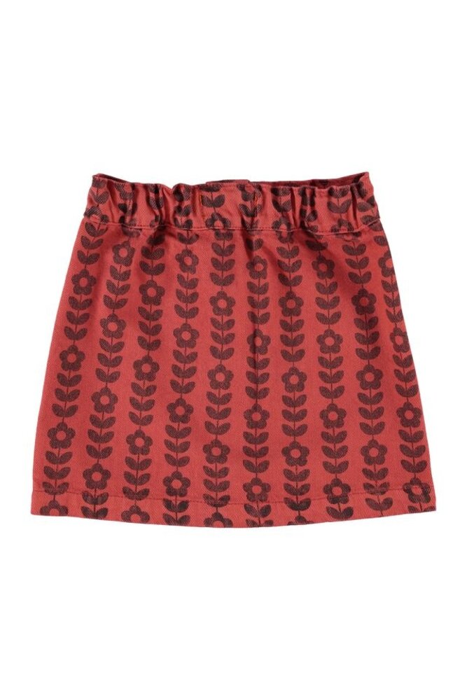 Piupiuchick short skirt | bordeaux w/ black flowers Piupiuchick short skirt | bordeaux w/ black flowers