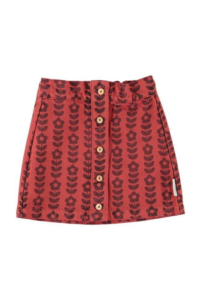 Piupiuchick short skirt | bordeaux w/ black flowers Piupiuchick short skirt | bordeaux w/ black flowers