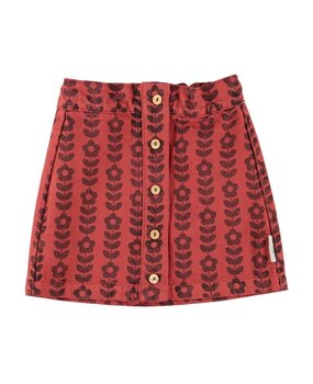 Piupiuchick short skirt | bordeaux w/ black flowers