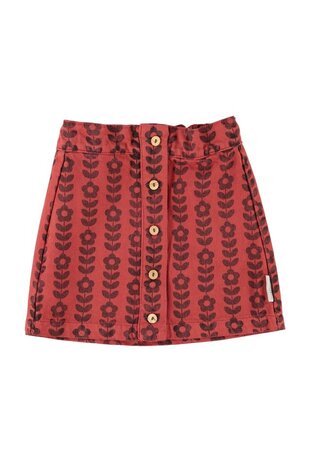 Piupiuchick short skirt | bordeaux w/ black flowers Piupiuchick short skirt | bordeaux w/ black flowers