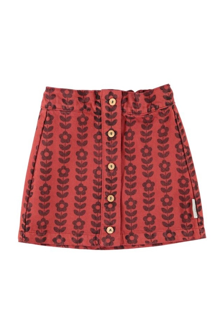 Piupiuchick short skirt | bordeaux w/ black flowers