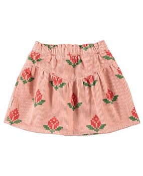 Piupiuchick short skirt | pink w/ big flowers