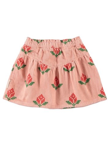Piupiuchick short skirt | pink w/ big flowers