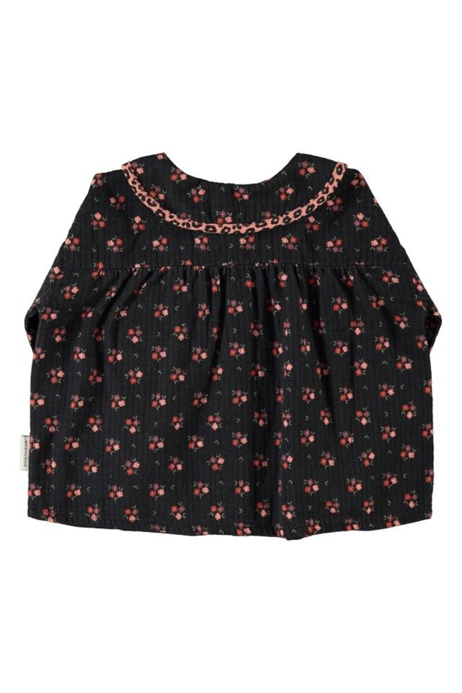 Piupiuchick peter pan collar blouse | black w/ flowers Piupiuchick peter pan collar blouse | black w/ flowers