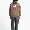 Piupiuchick sweatshirt | brown w/ "captain" print