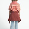 Piupiuchick oversize t'shirt | red & ecru stripes w/ apple print