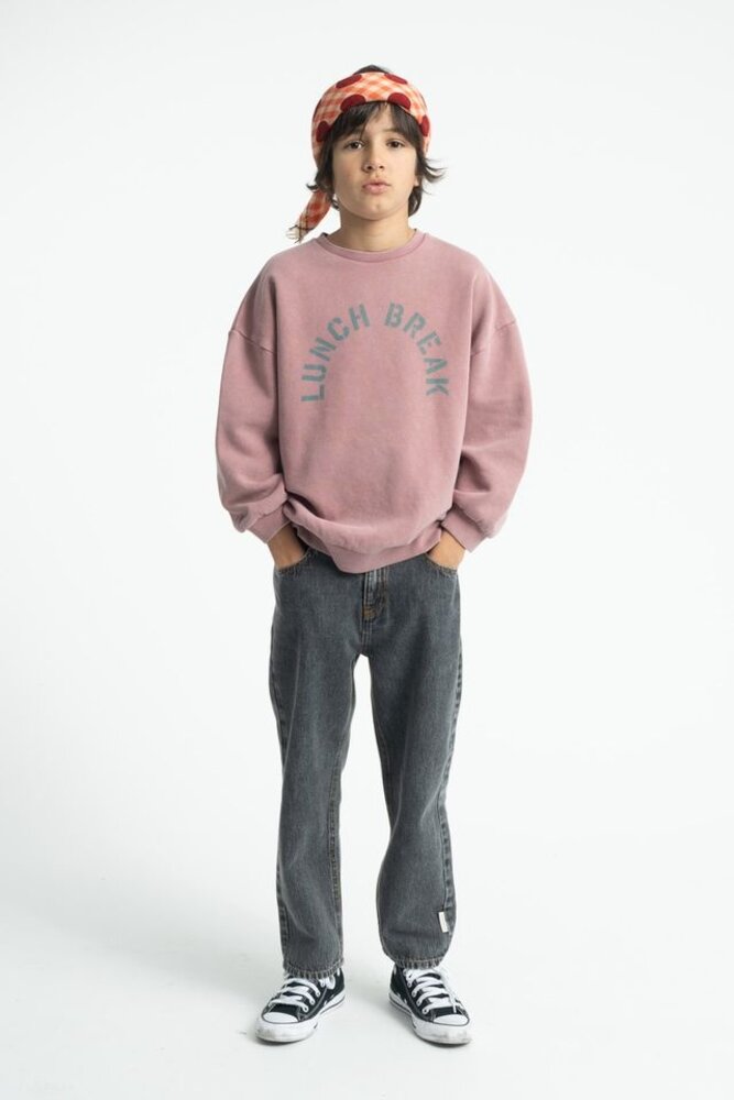Piupiuchick oversized sweatshirt | pink w/ "lunch break" print Piupiuchick oversized sweatshirt | pink w/ "lunch break" print