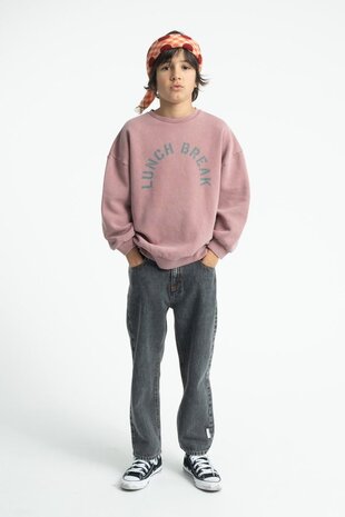Piupiuchick oversized sweatshirt | pink w/ "lunch break" print Piupiuchick oversized sweatshirt | pink w/ "lunch break" print