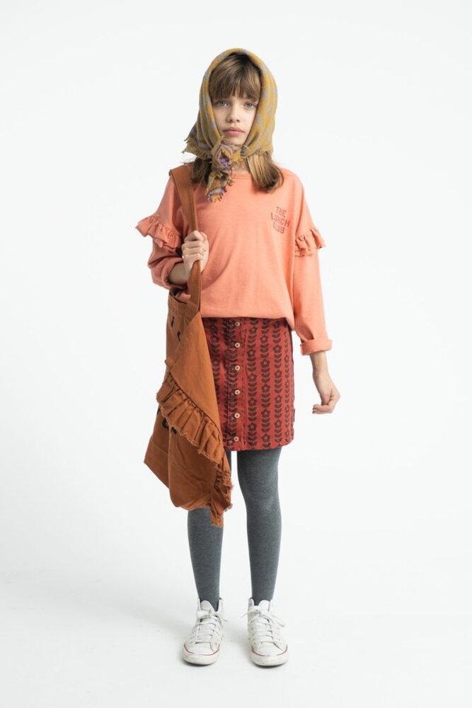 Piupiuchick short skirt | bordeaux w/ black flowers Piupiuchick short skirt | bordeaux w/ black flowers