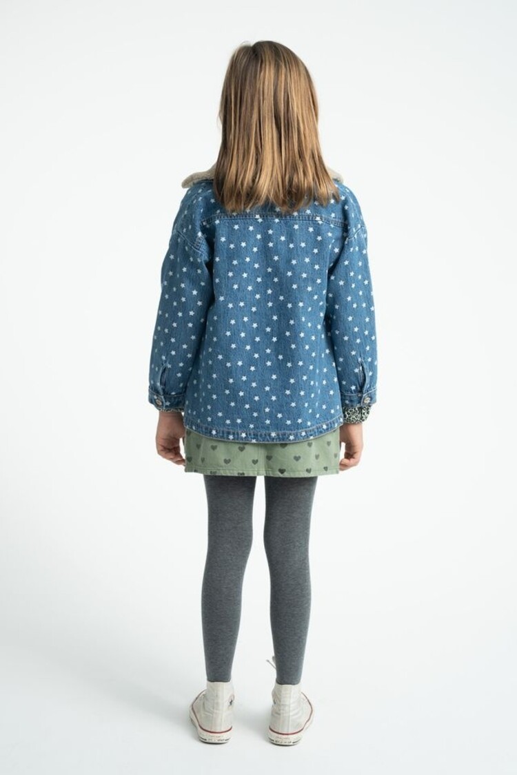 Piupiuchick short skirt | olive green w/ black hearts