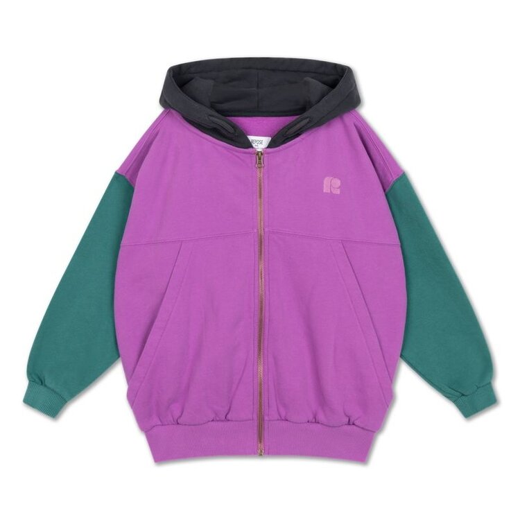 Repose 17. Zip hoodie color block