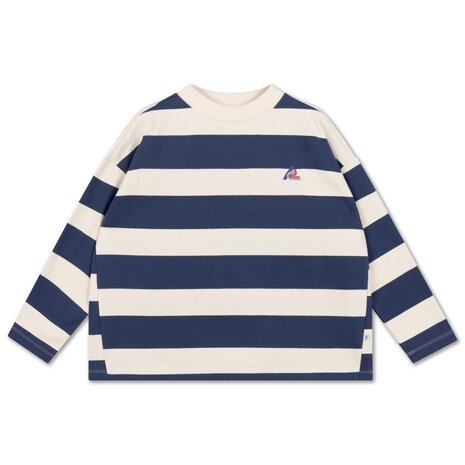 Repose 23. Boxy sweater - Eclipse blue block stripe Repose 23. Boxy sweater - Eclipse blue block stripe