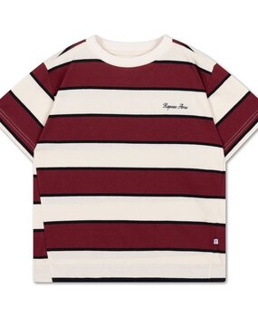 Repose 31. Tee shirt - Mulberry multi stripe