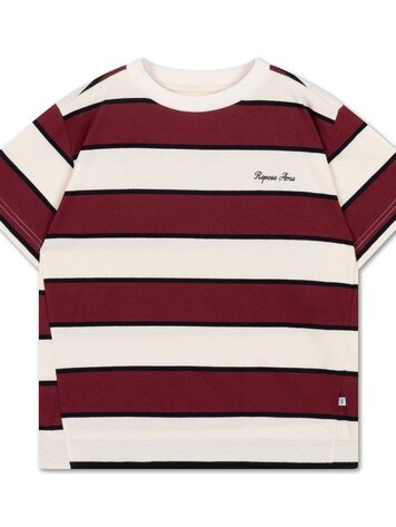 Repose 31. Tee shirt - Mulberry multi stripe