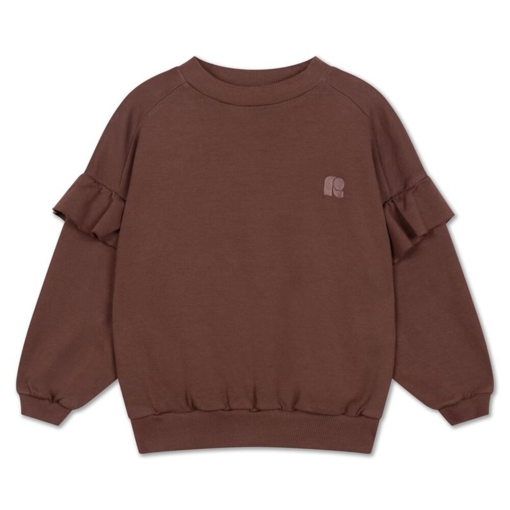 Repose 82. Ruffle sweater - Chocolat brown Repose 82. Ruffle sweater - Chocolat brown