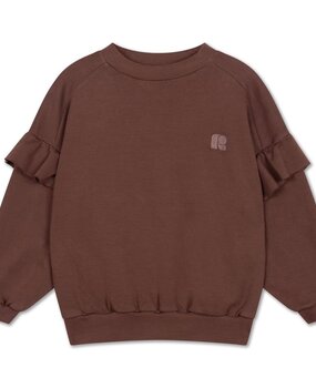 Repose 82. Ruffle sweater - Chocolat brown